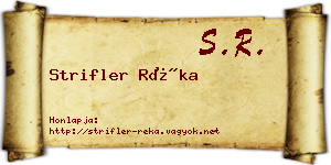 Strifler Réka névjegykártya